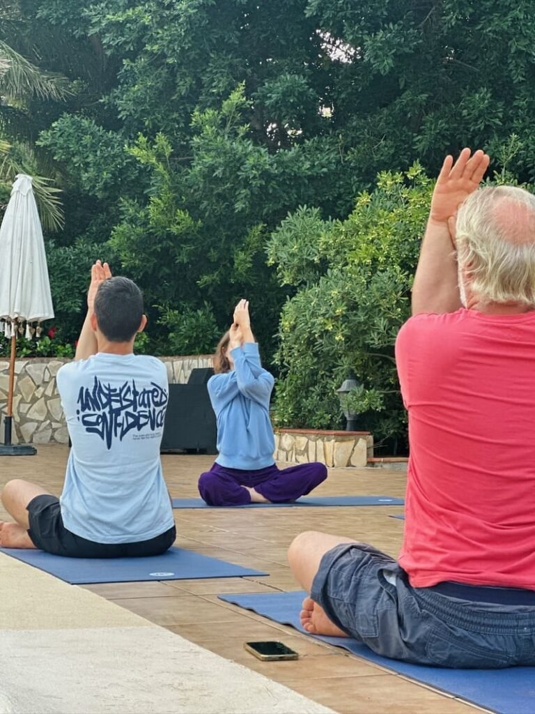 Spiritual retreat in Spain overlooking Montgó National Park at the Open Sky Oasis meditation center.